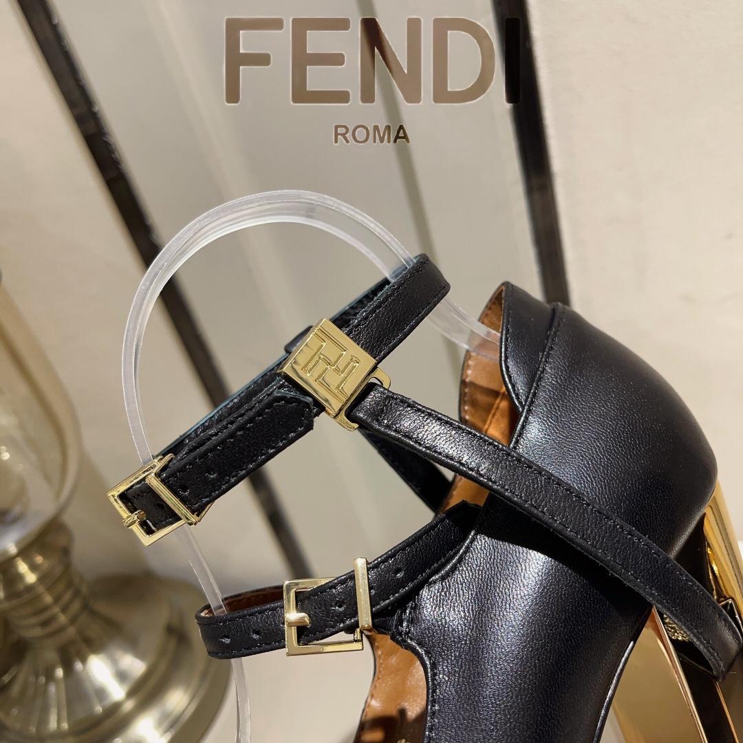 Fendi Delfina Black Leather High-heeled Court Shoes - FashionPlug