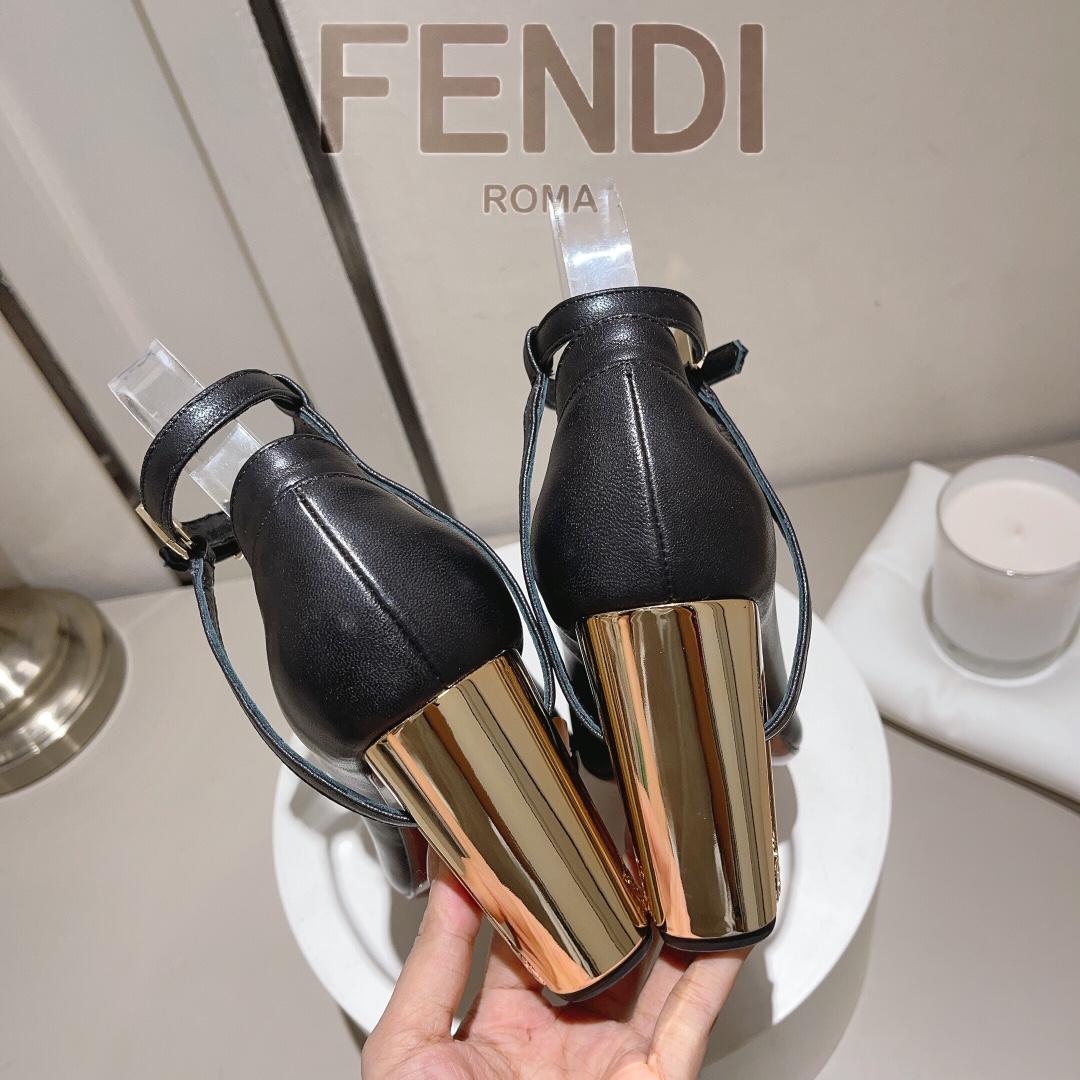 Fendi Delfina Black Leather High-heeled Court Shoes - FashionPlug