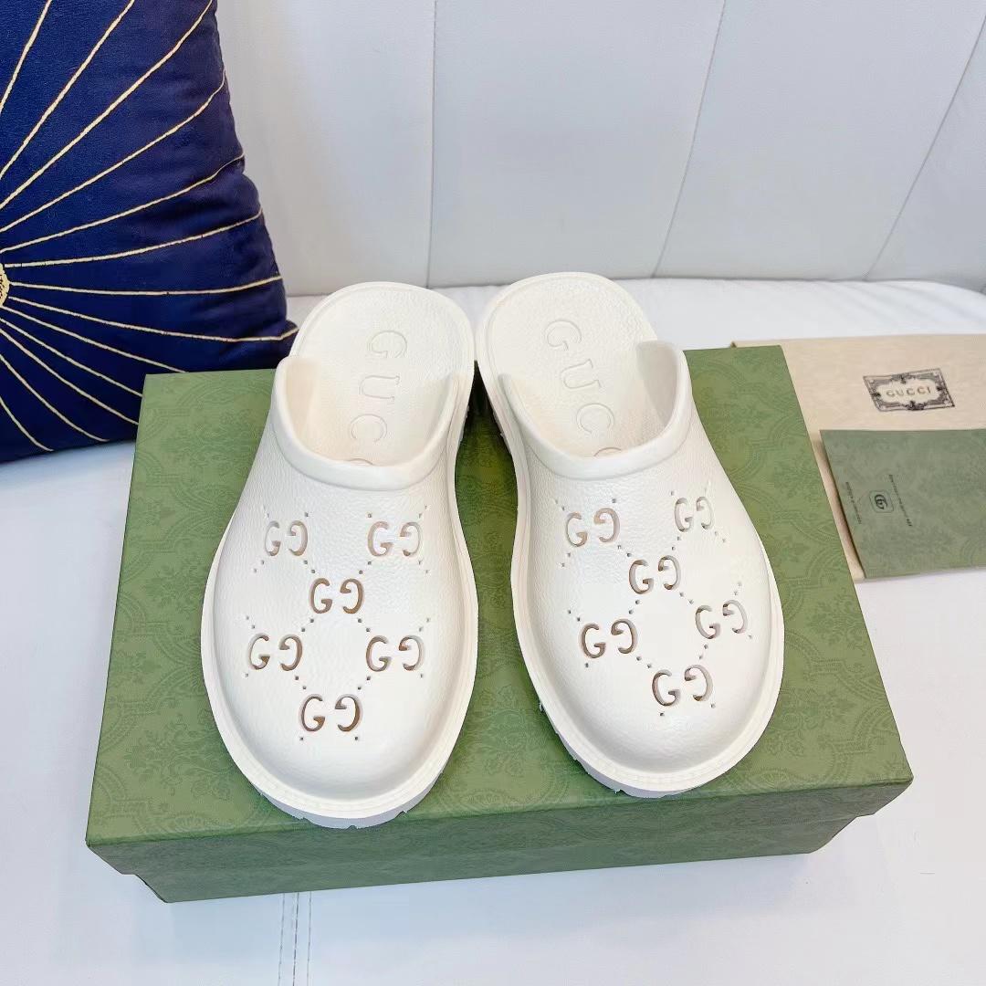 Gucci Platform Perforated G Sandal - FashionPlug
