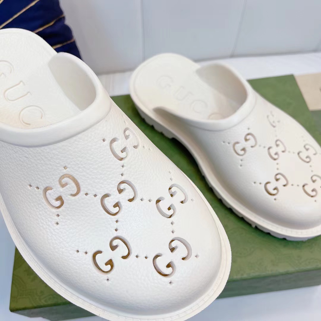 Gucci Platform Perforated G Sandal - FashionPlug