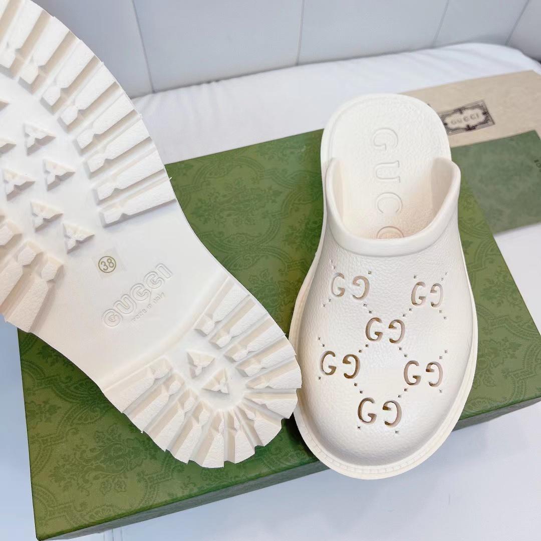 Gucci Platform Perforated G Sandal - FashionPlug