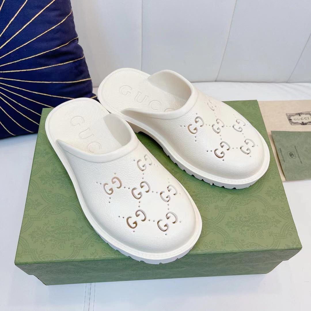 Gucci Platform Perforated G Sandal - FashionPlug