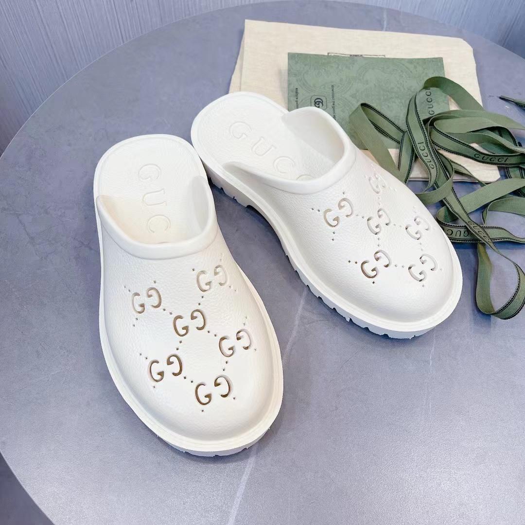 Gucci Platform Perforated G Sandal - FashionPlug