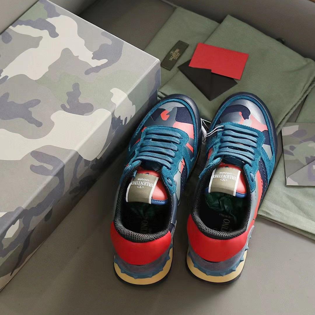 Valenti Multicolor Suede,Canvas and Leather Rockrunner Camouflage Sneakers - FashionPlug