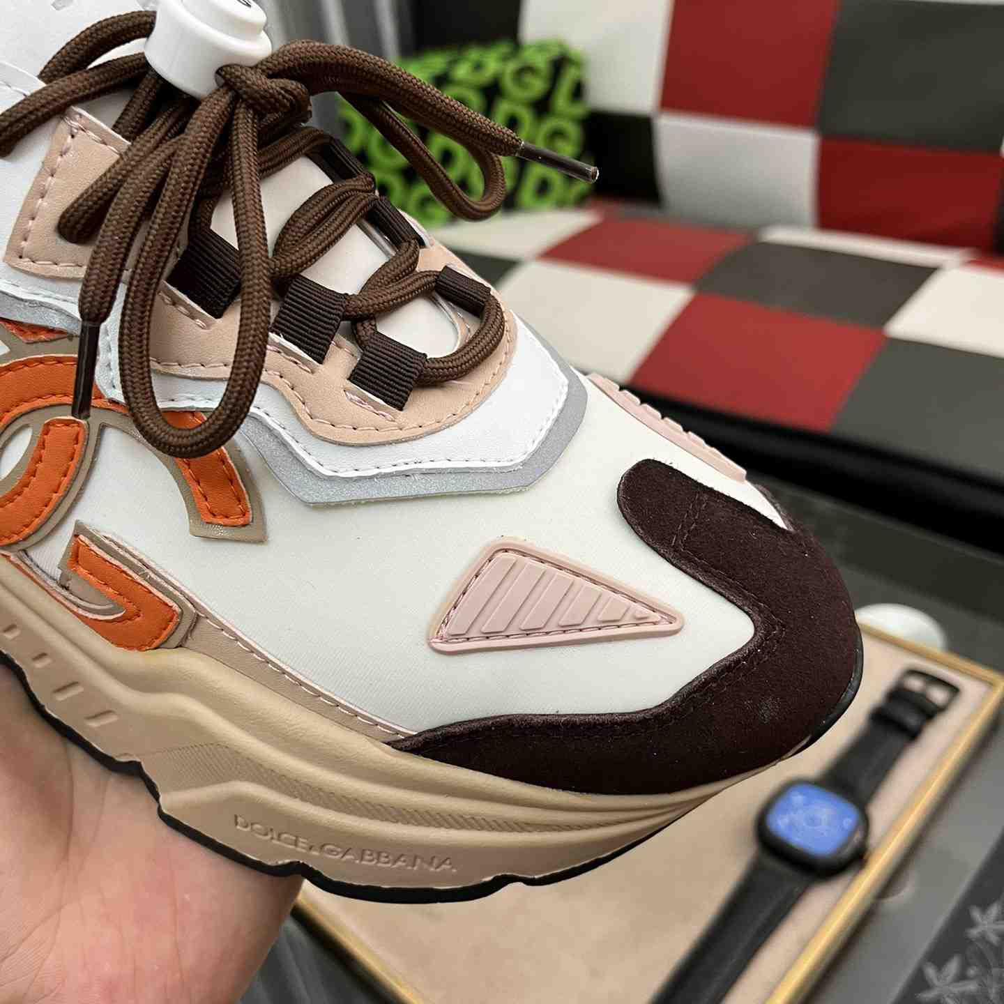 Dolce & Gabbana Mixed-materials Daymaster Sneakers - FashionPlug