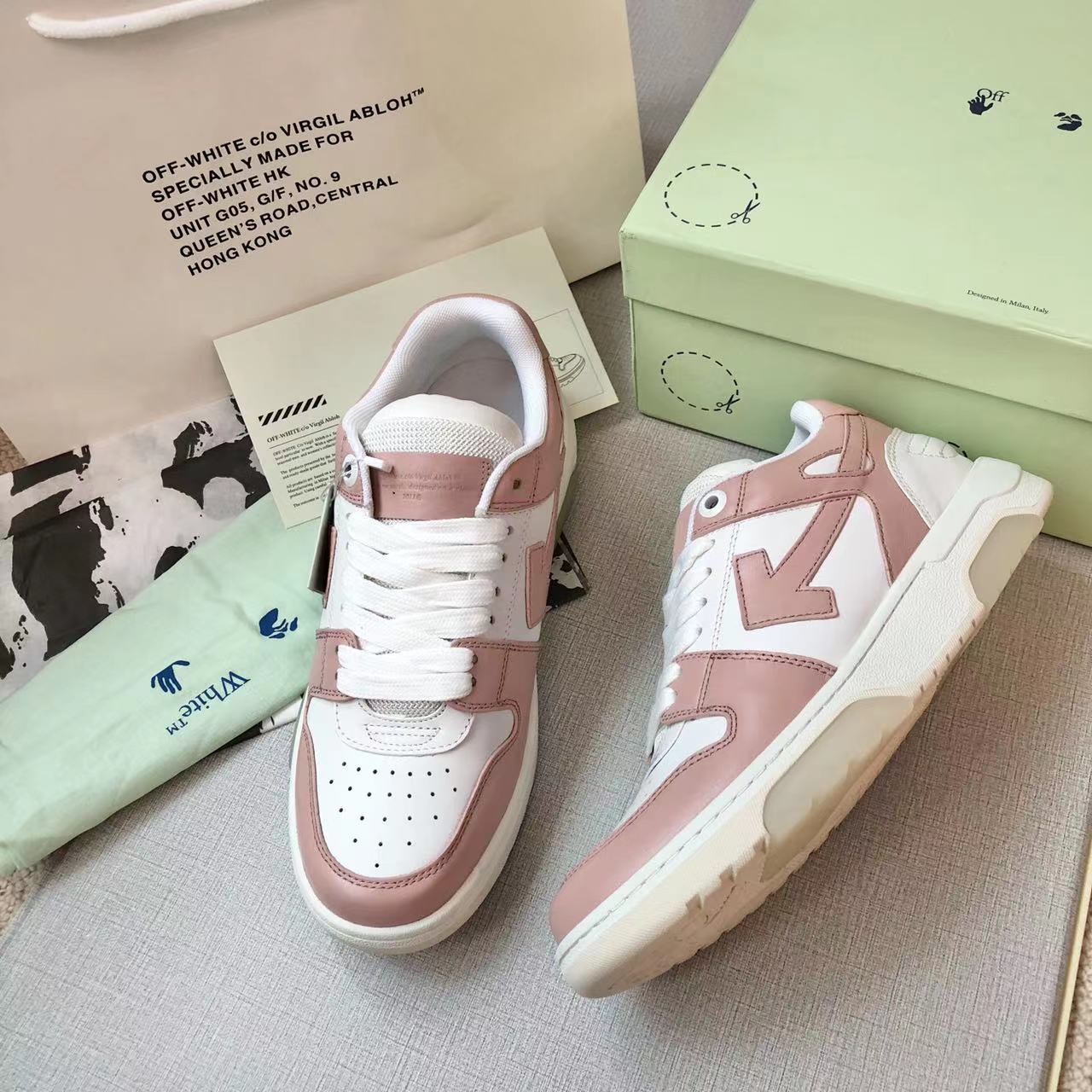 Off White Out Of Office Calf Leather Sneaker - FashionPlug
