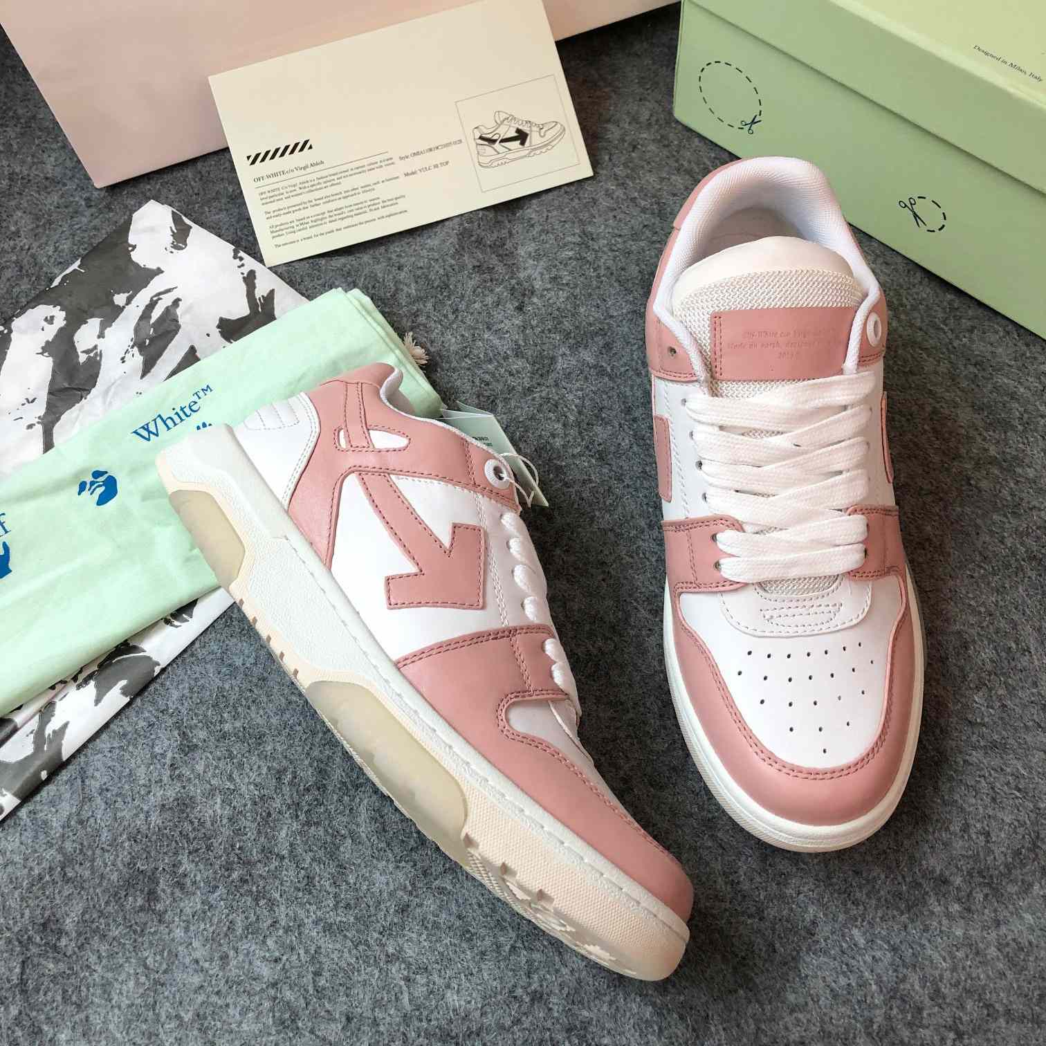 Off White Out Of Office Calf Leather Sneaker - FashionPlug