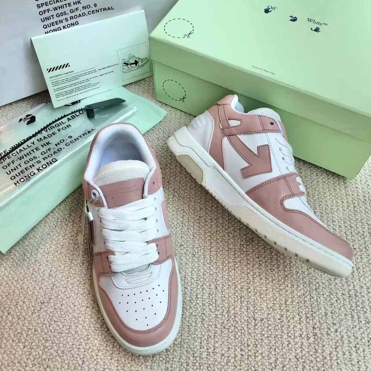 Off White Out Of Office Calf Leather Sneaker - FashionPlug