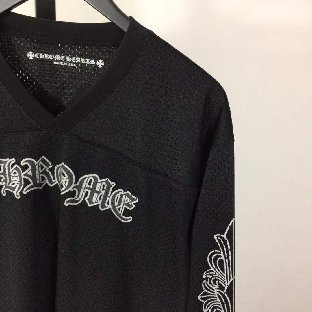 Chrome Heart Sports Mesh Warm Up Jersey Black - FashionPlug