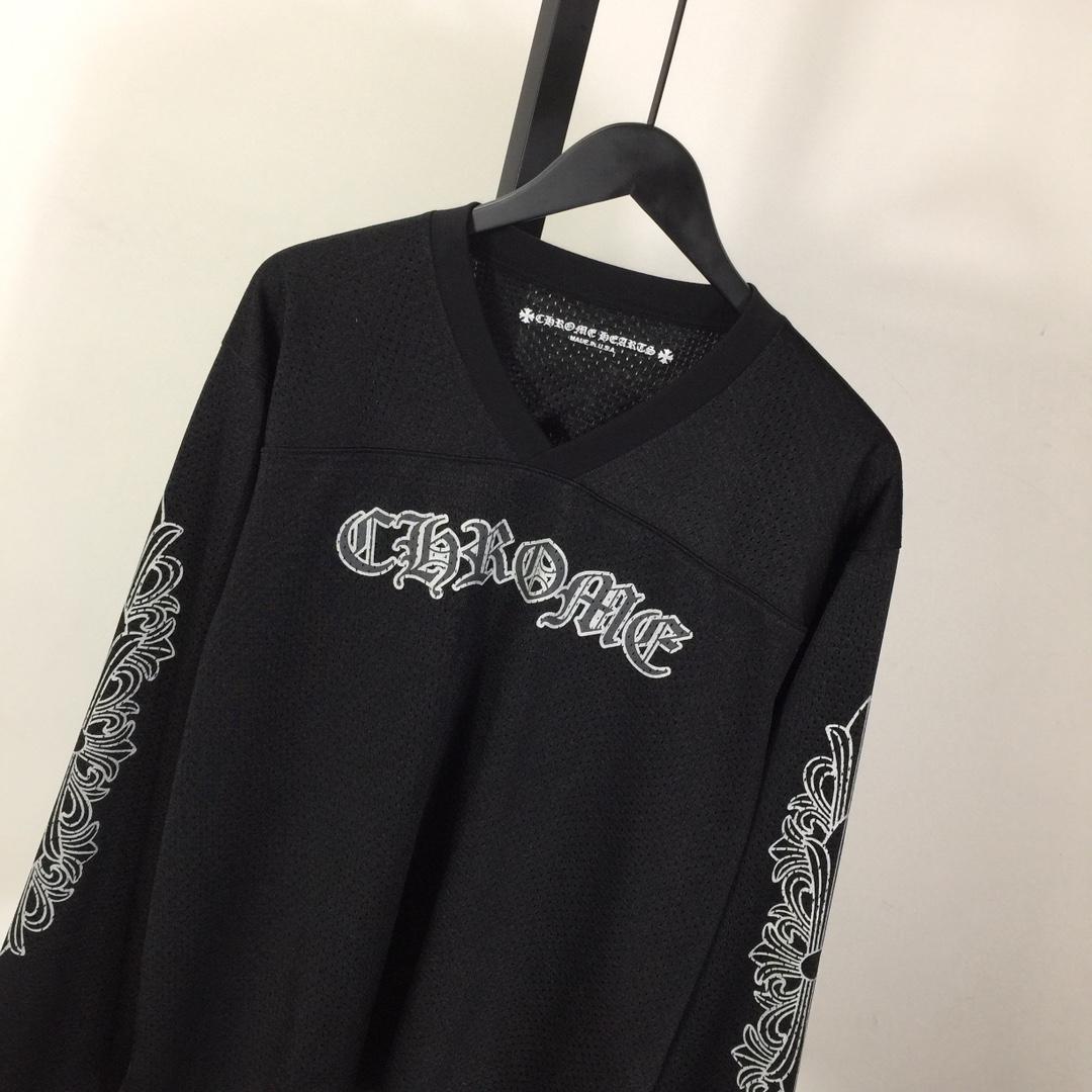 Chrome Heart Sports Mesh Warm Up Jersey Black - FashionPlug