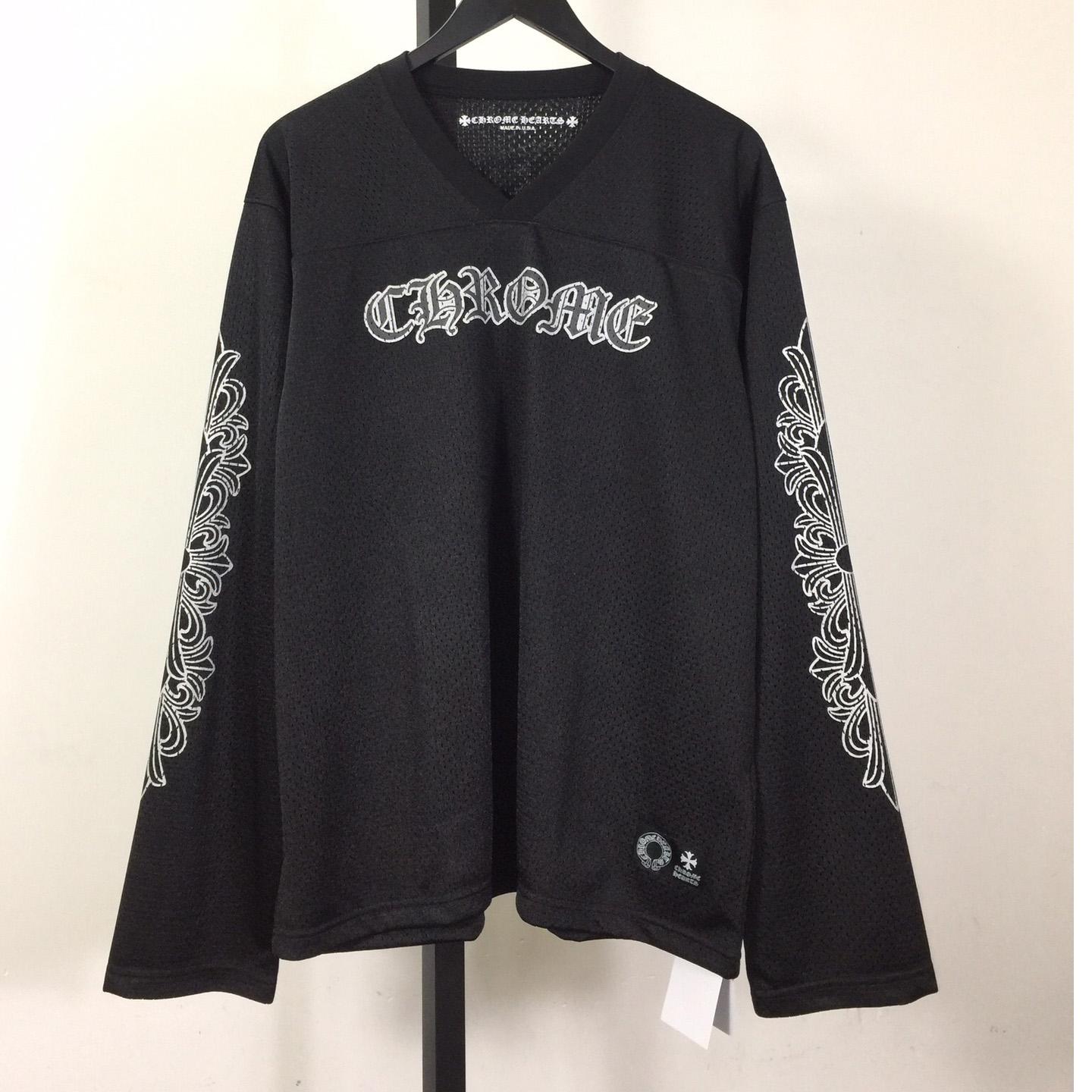 Chrome Heart Sports Mesh Warm Up Jersey Black - FashionPlug