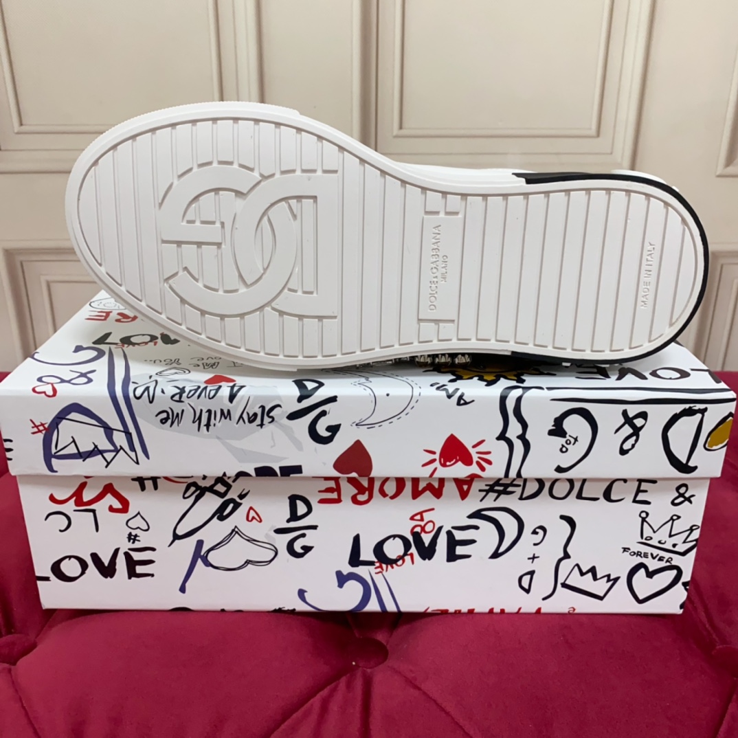 Dolce & Gabbana Calfskin Portofino Sneakers - FashionPlug