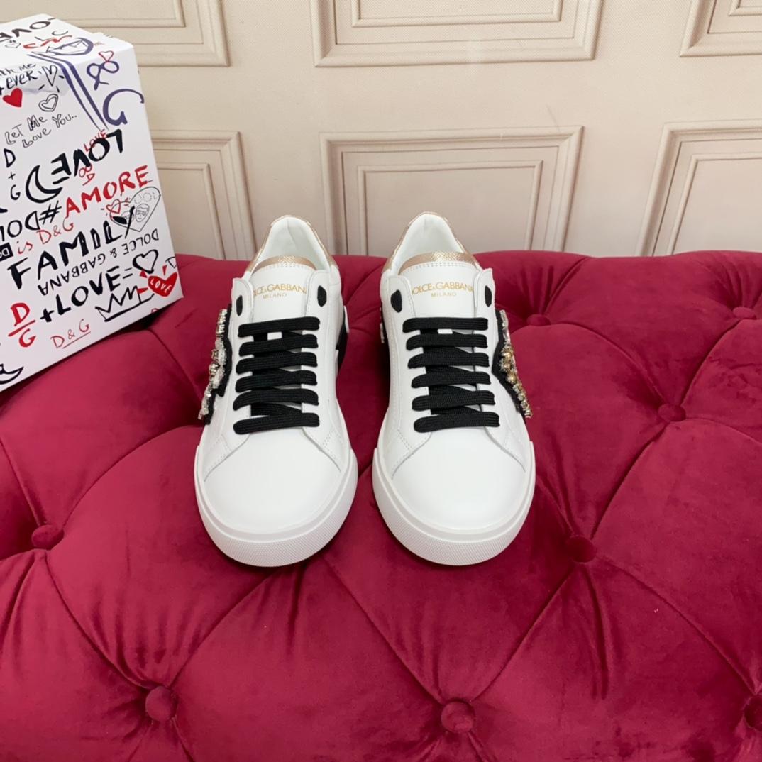 Dolce & Gabbana Calfskin Portofino Sneakers - FashionPlug