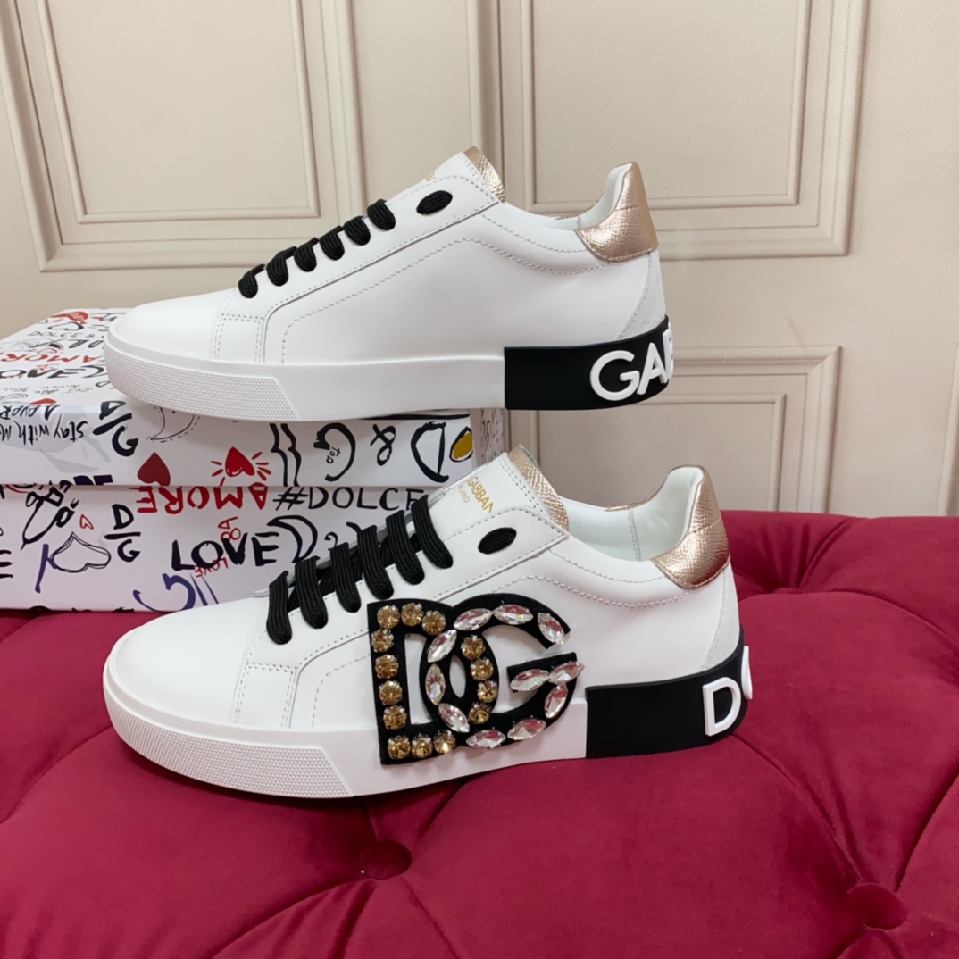 Dolce & Gabbana Calfskin Portofino Sneakers - FashionPlug