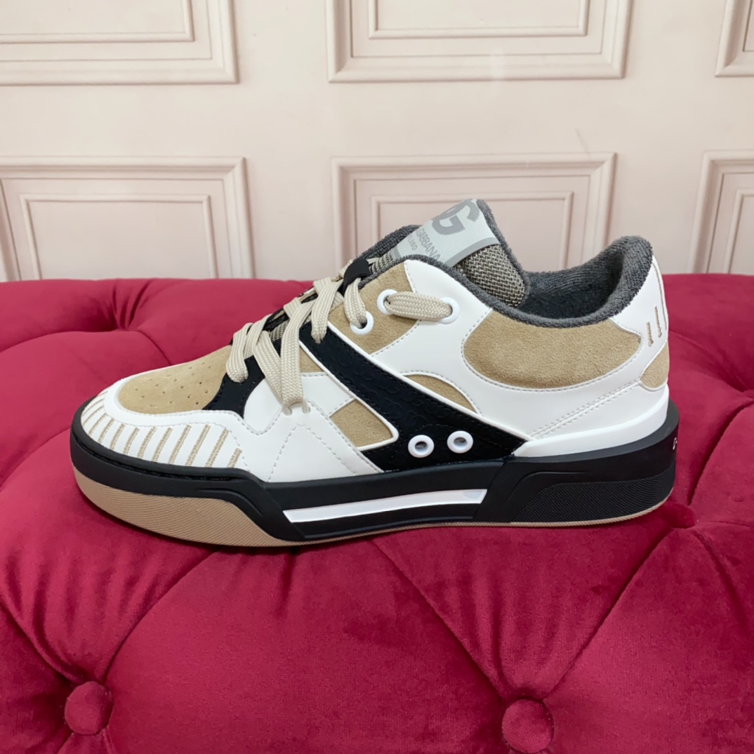 Dolce & Gabbana Mixed-material New Roma Sneakers - FashionPlug