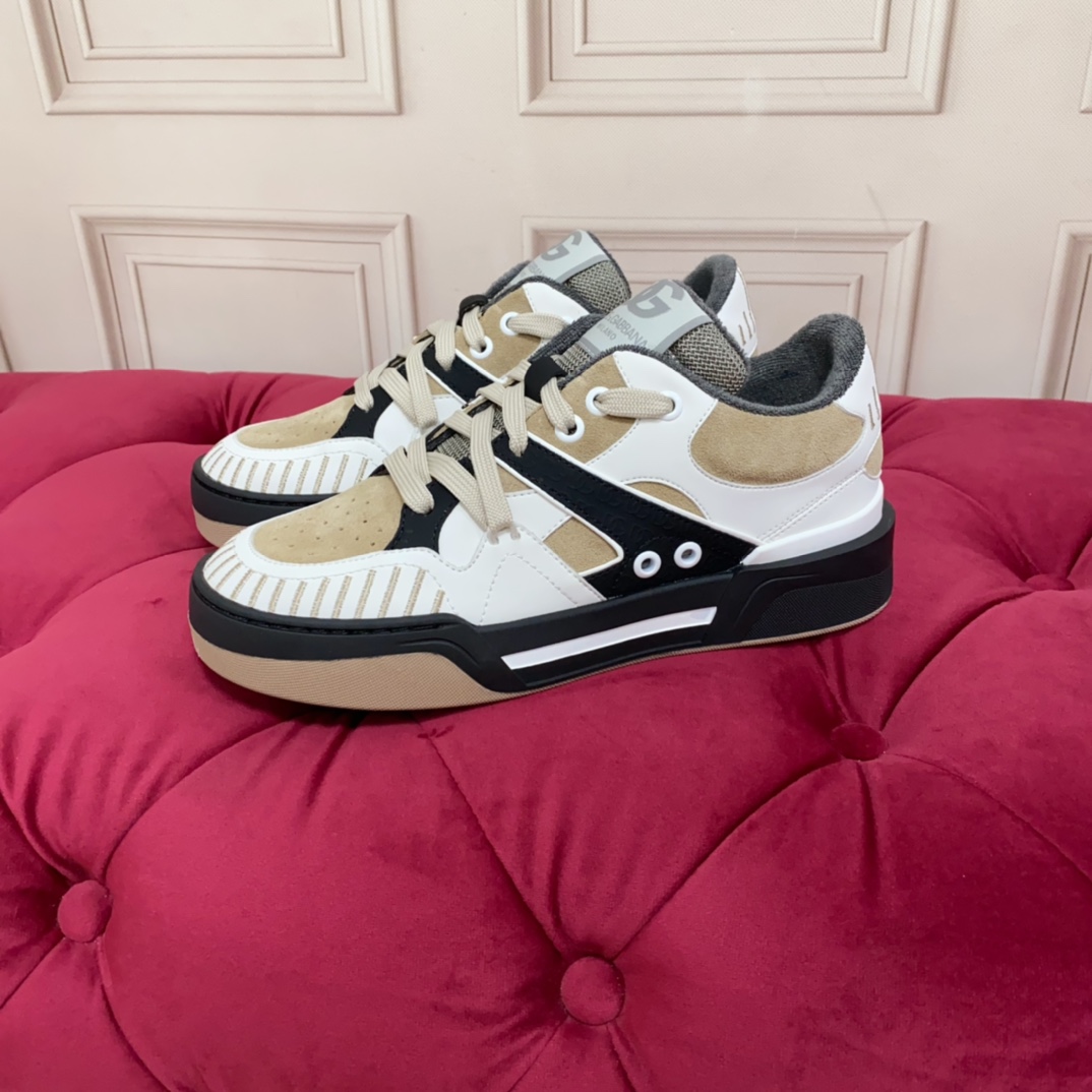 Dolce & Gabbana Mixed-material New Roma Sneakers - FashionPlug