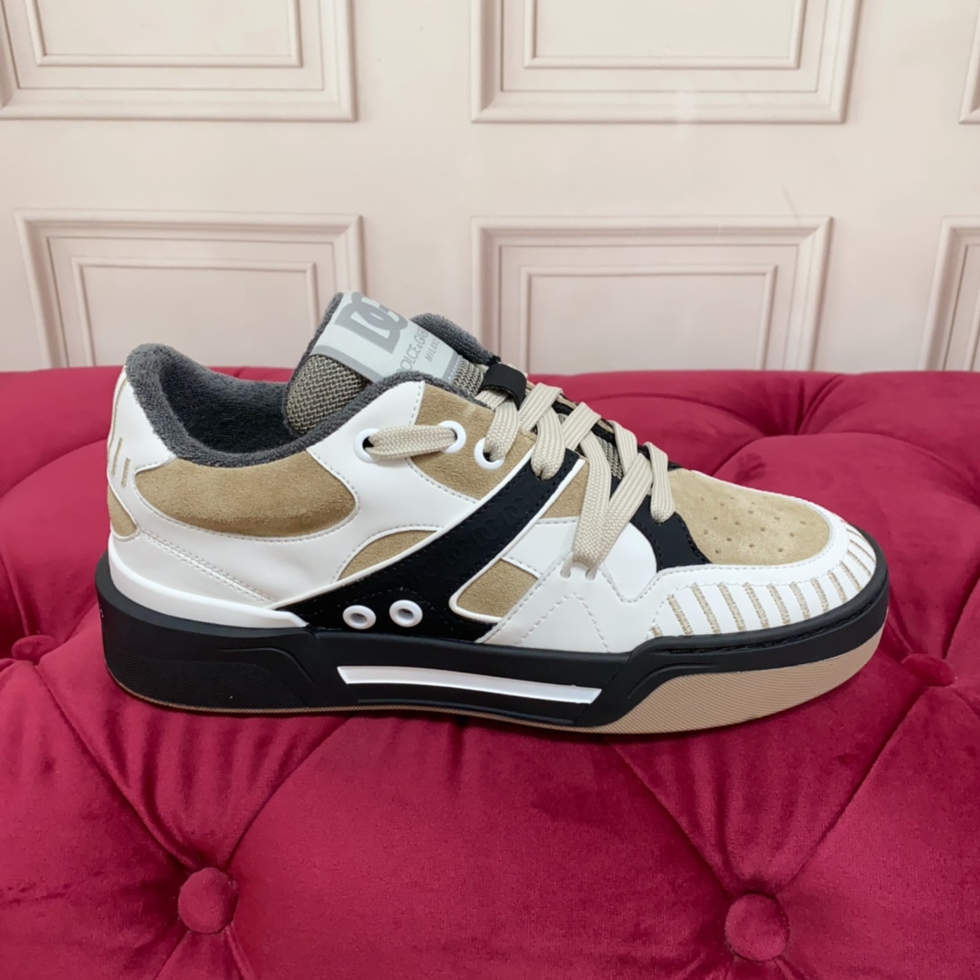 Dolce & Gabbana Mixed-material New Roma Sneakers - FashionPlug