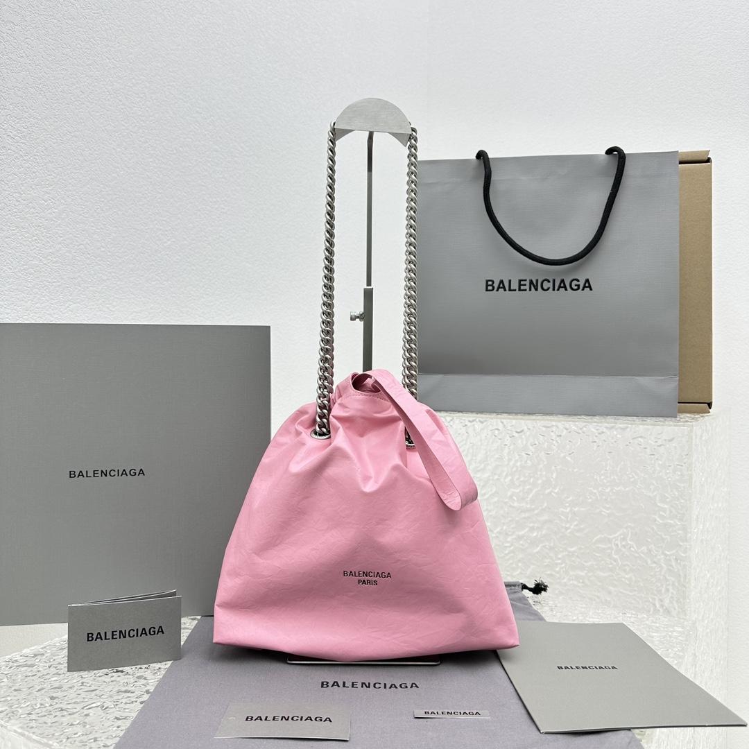 Balenciaga Crush Small Tote Bag In Pink(27X10X32CM) - FashionPlug
