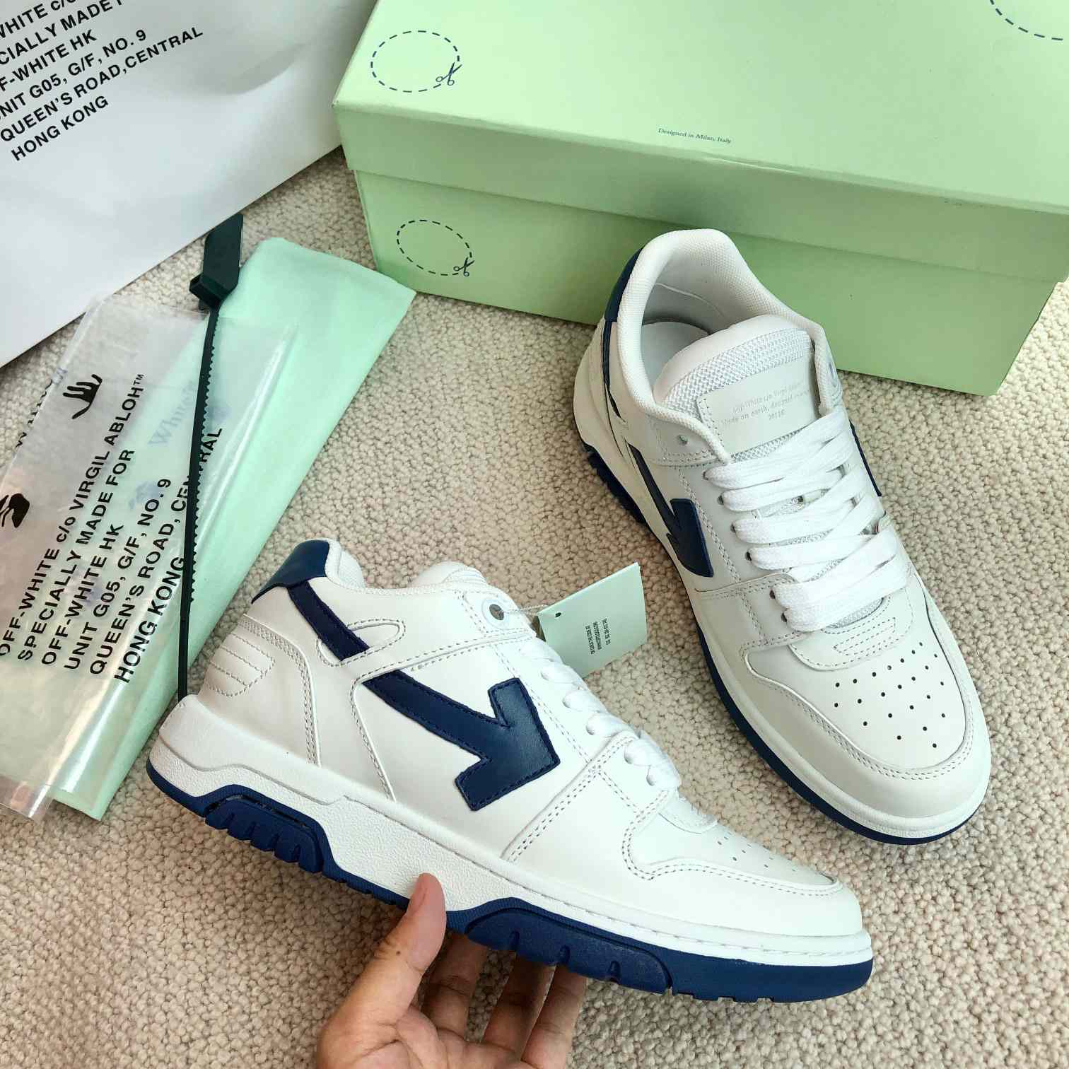 Off White Out Of Office Calf Leather Sneaker - FashionPlug