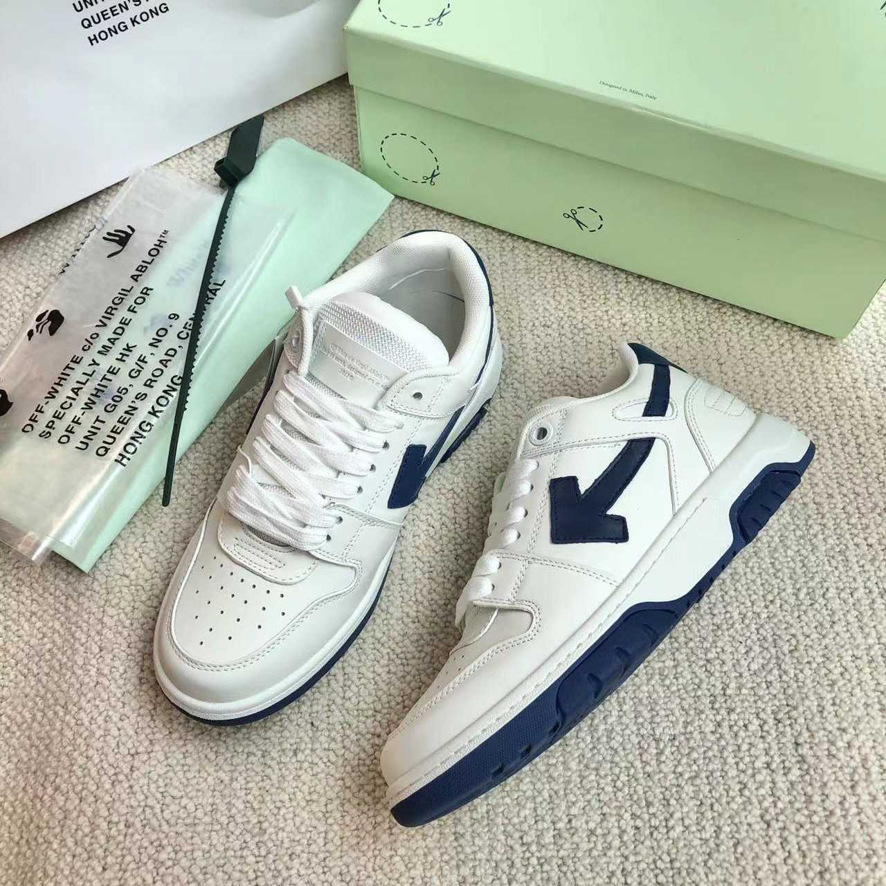 Off White Out Of Office Calf Leather Sneaker - FashionPlug