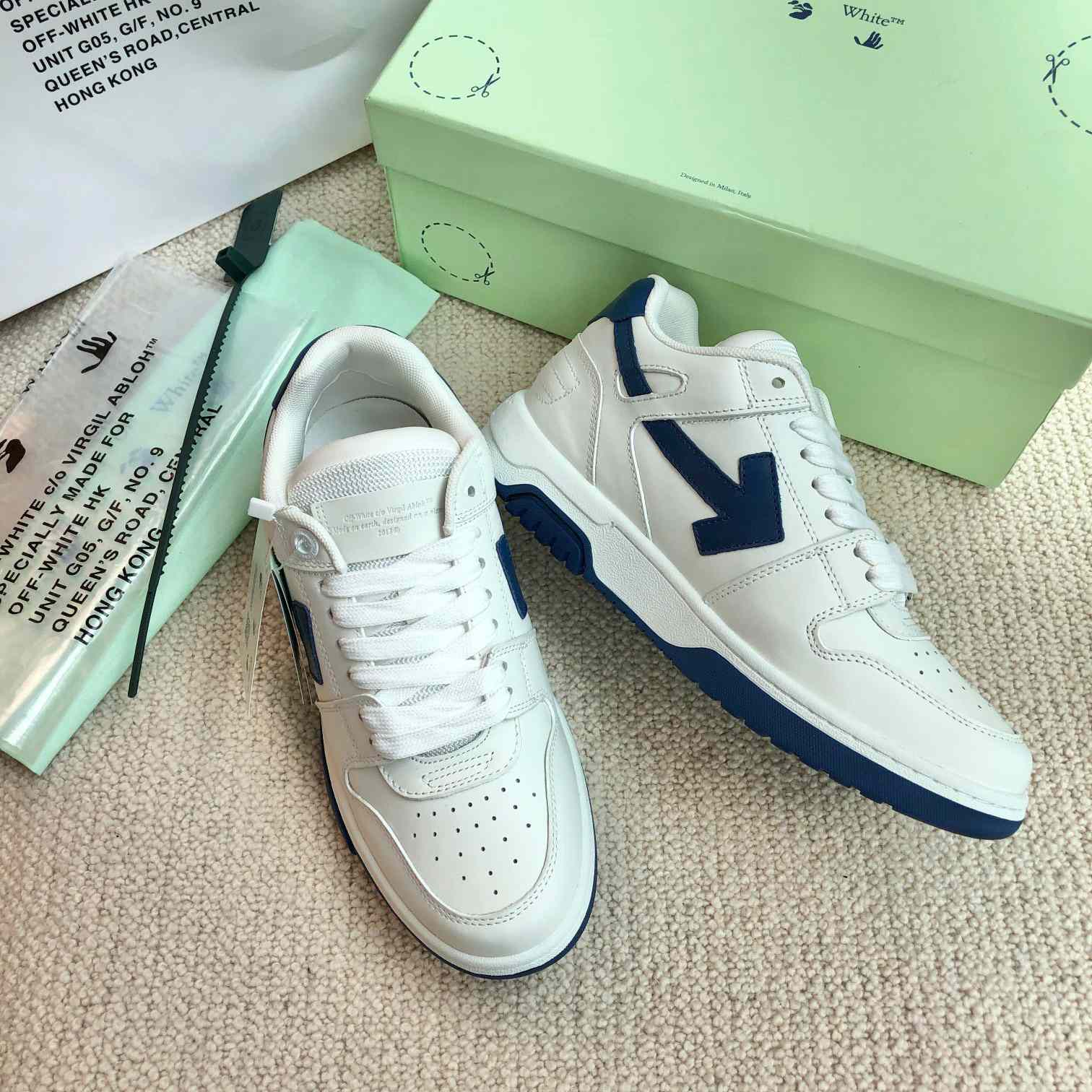 Off White Out Of Office Calf Leather Sneaker - FashionPlug