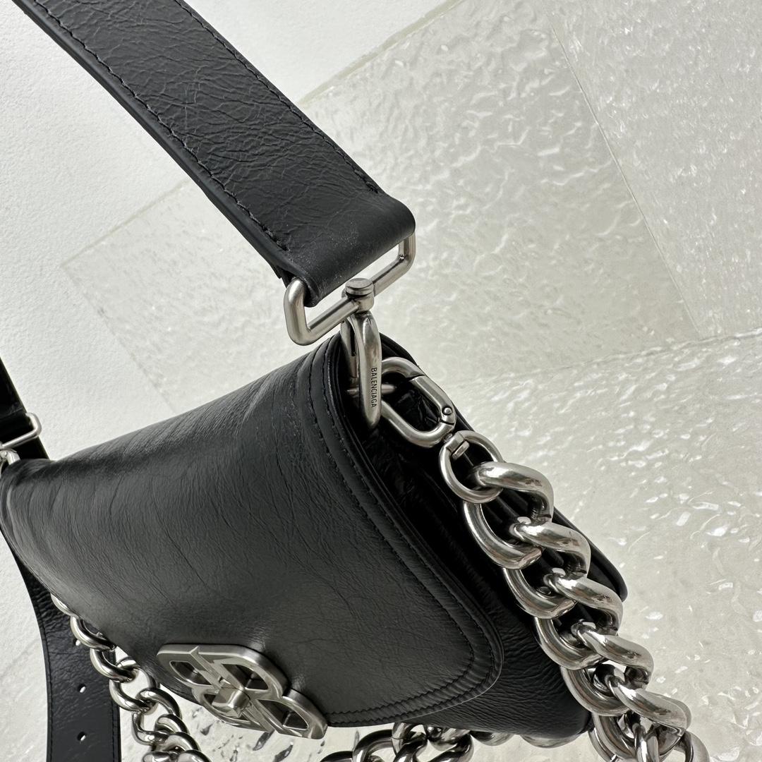 Balenciaga BB Soft Small Flap Bag In Black - FashionPlug