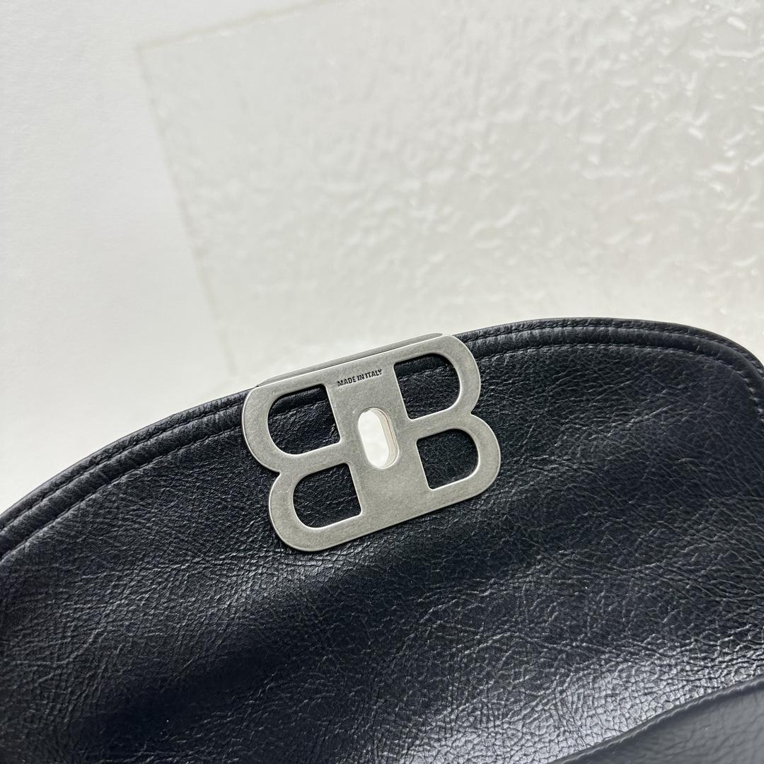 Balenciaga BB Soft Small Flap Bag In Black - FashionPlug