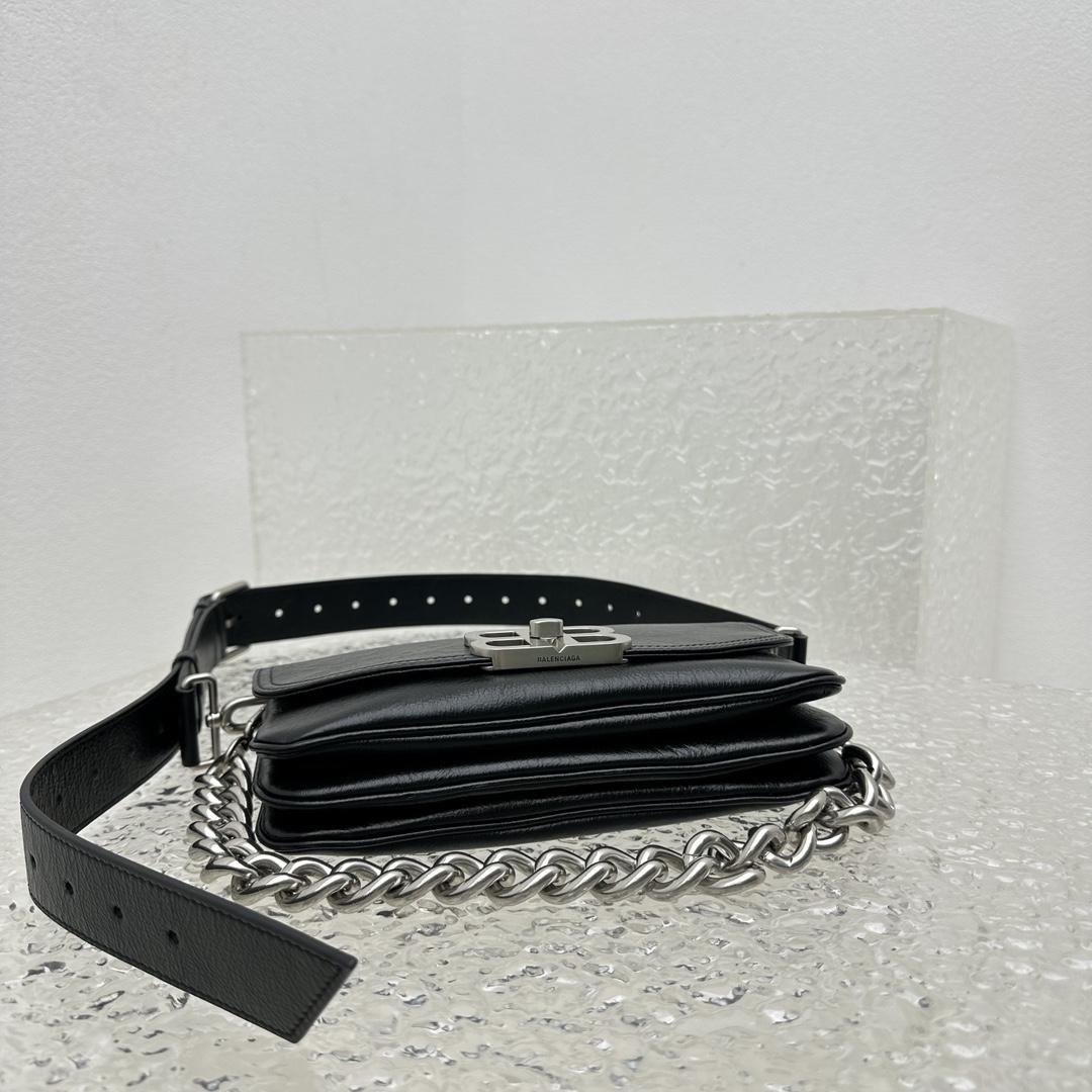 Balenciaga BB Soft Small Flap Bag In Black - FashionPlug
