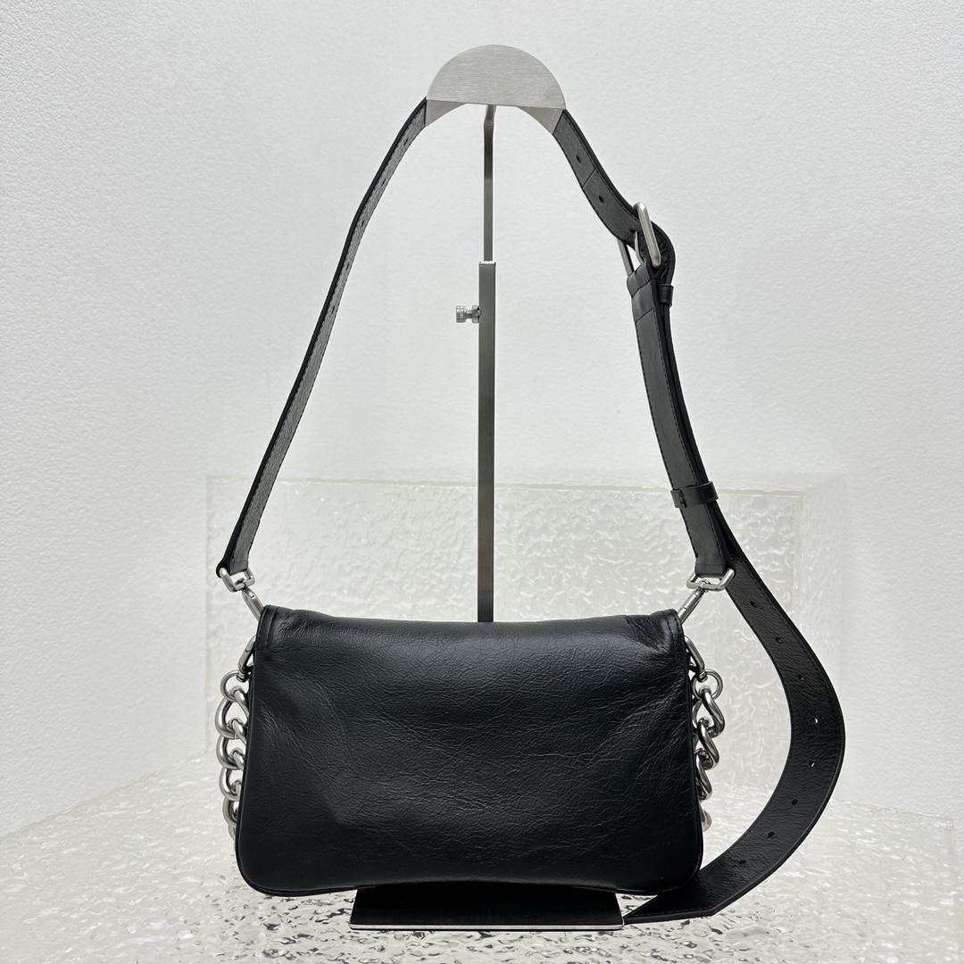 Balenciaga BB Soft Small Flap Bag In Black - FashionPlug