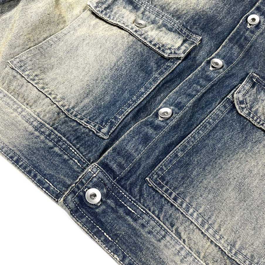 Rick Owens Cropped Denim Jacket - FashionPlug