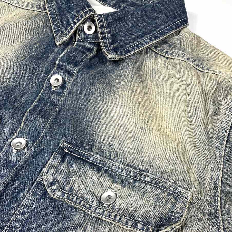 Rick Owens Cropped Denim Jacket - FashionPlug