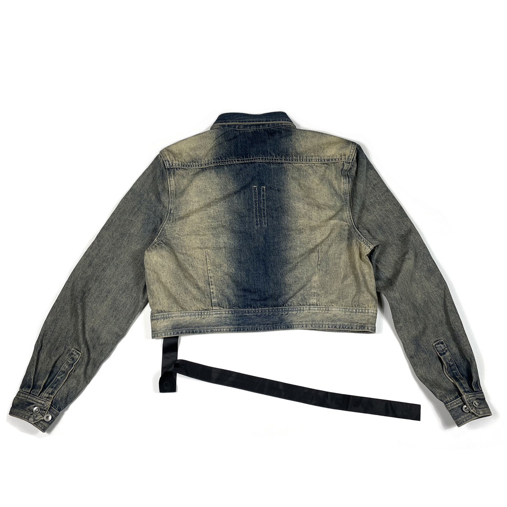 Rick Owens Cropped Denim Jacket - FashionPlug
