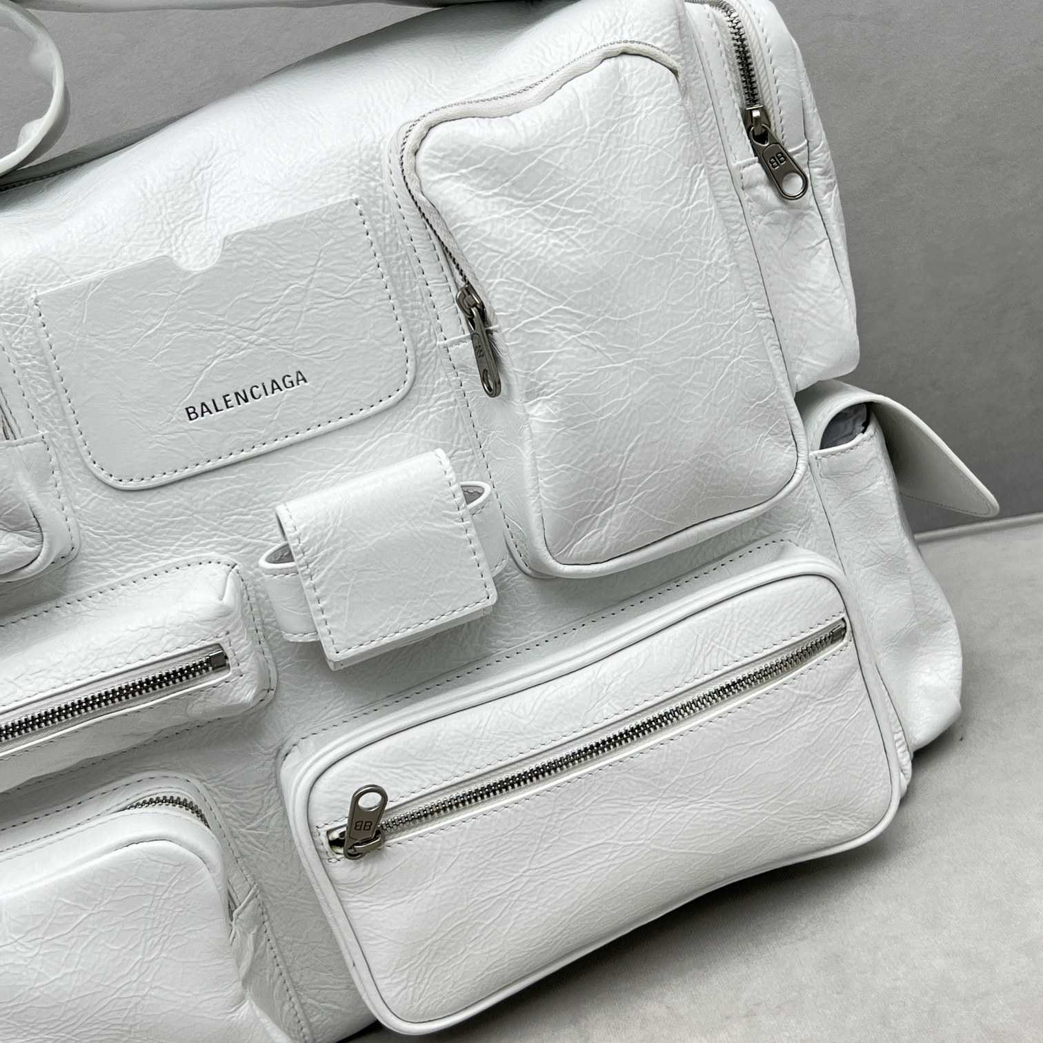 Balenciaga Superbusy Large Sling Bag In White - FashionPlug