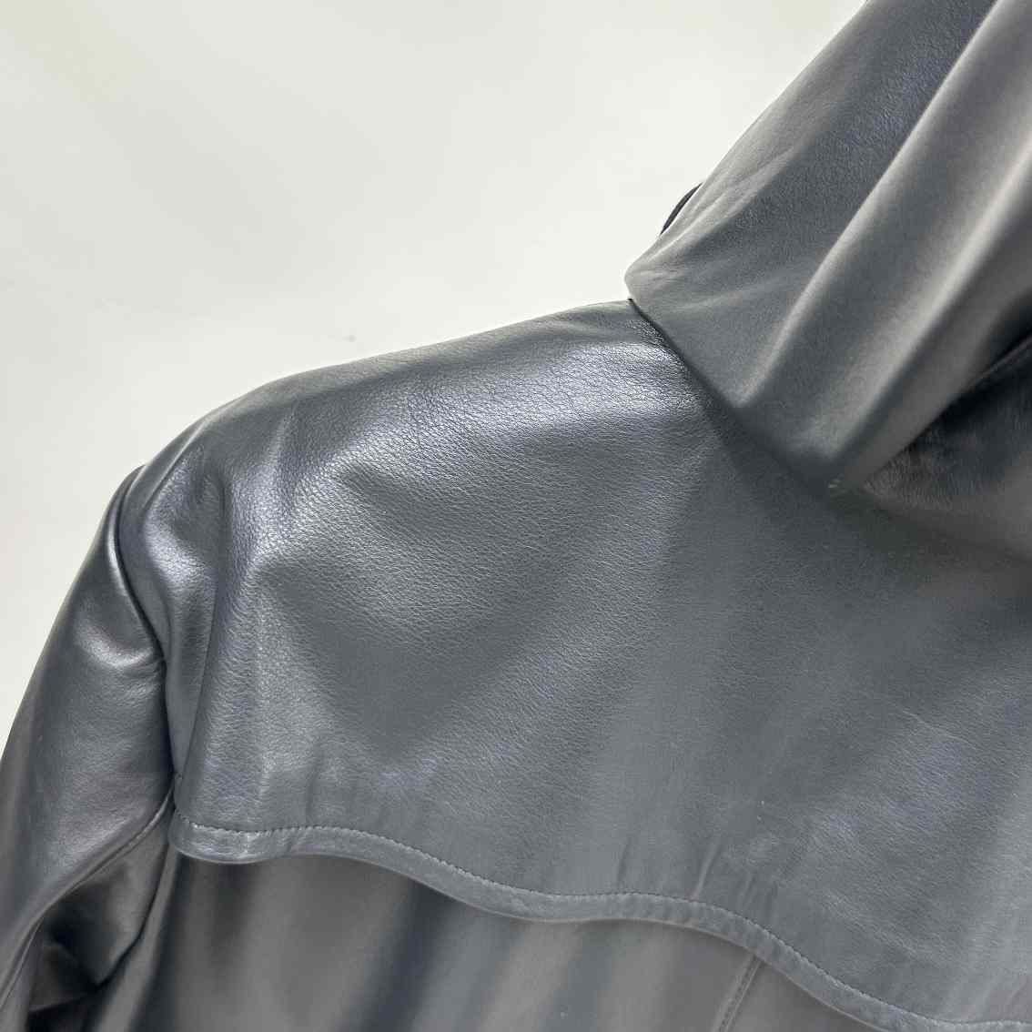 Gucci Leather Jacket With Interlocking G  - FashionPlug