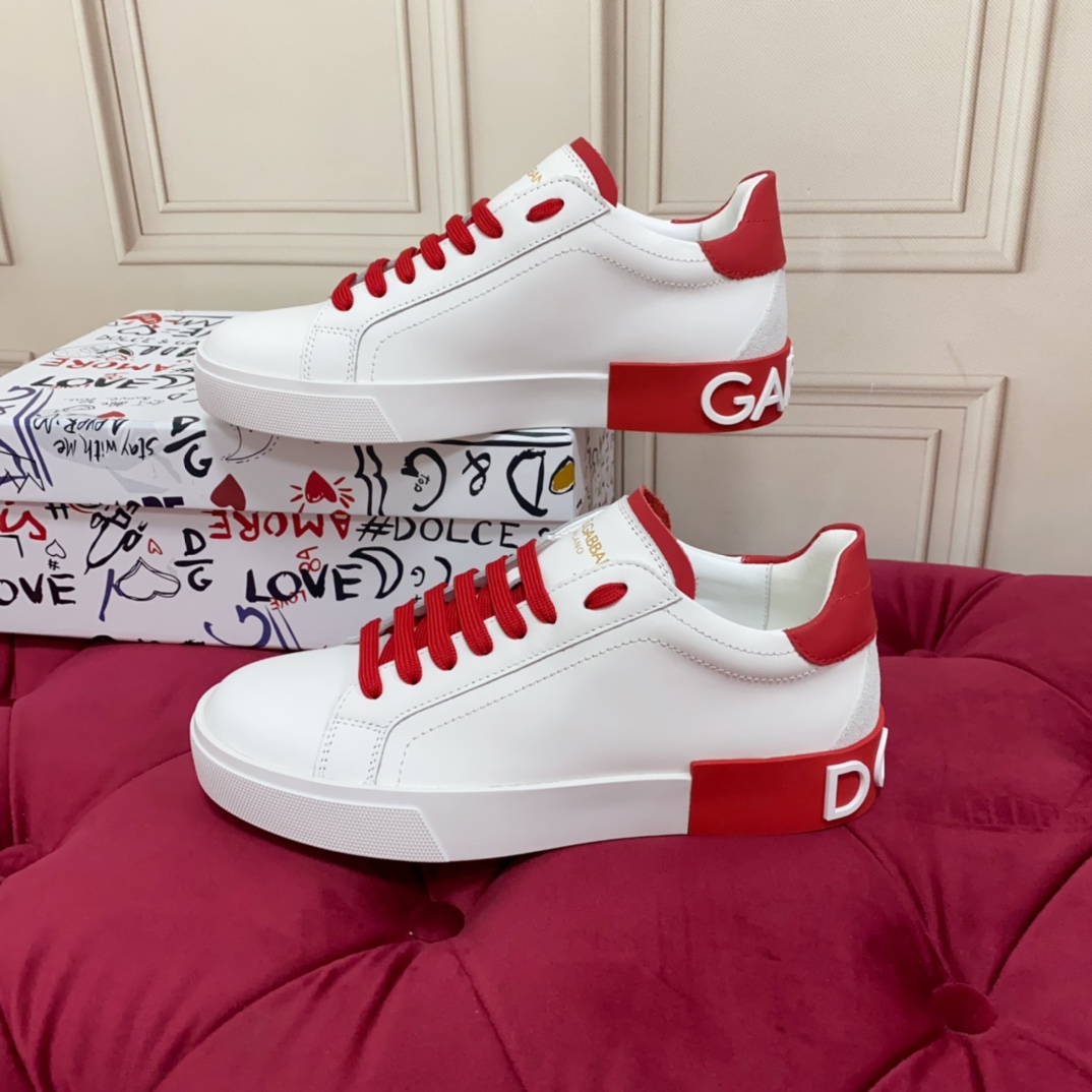 Dolce & Gabbana Calfskin Portofino Sneakers - FashionPlug