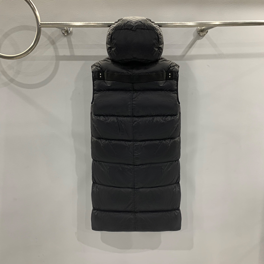 Rick Owens Black Padded Down Vest - FashionPlug