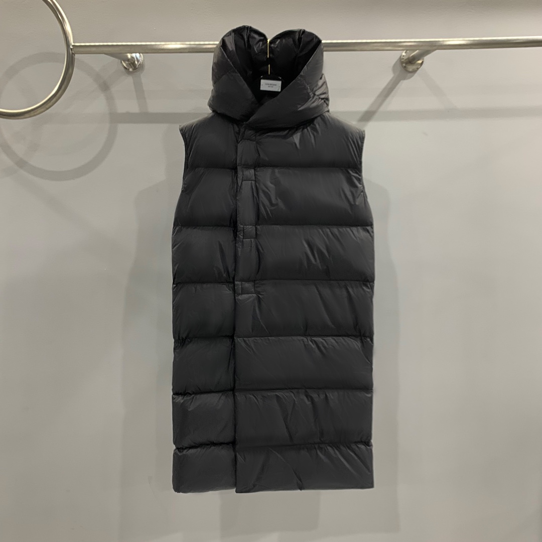 Rick Owens Black Padded Down Vest - FashionPlug