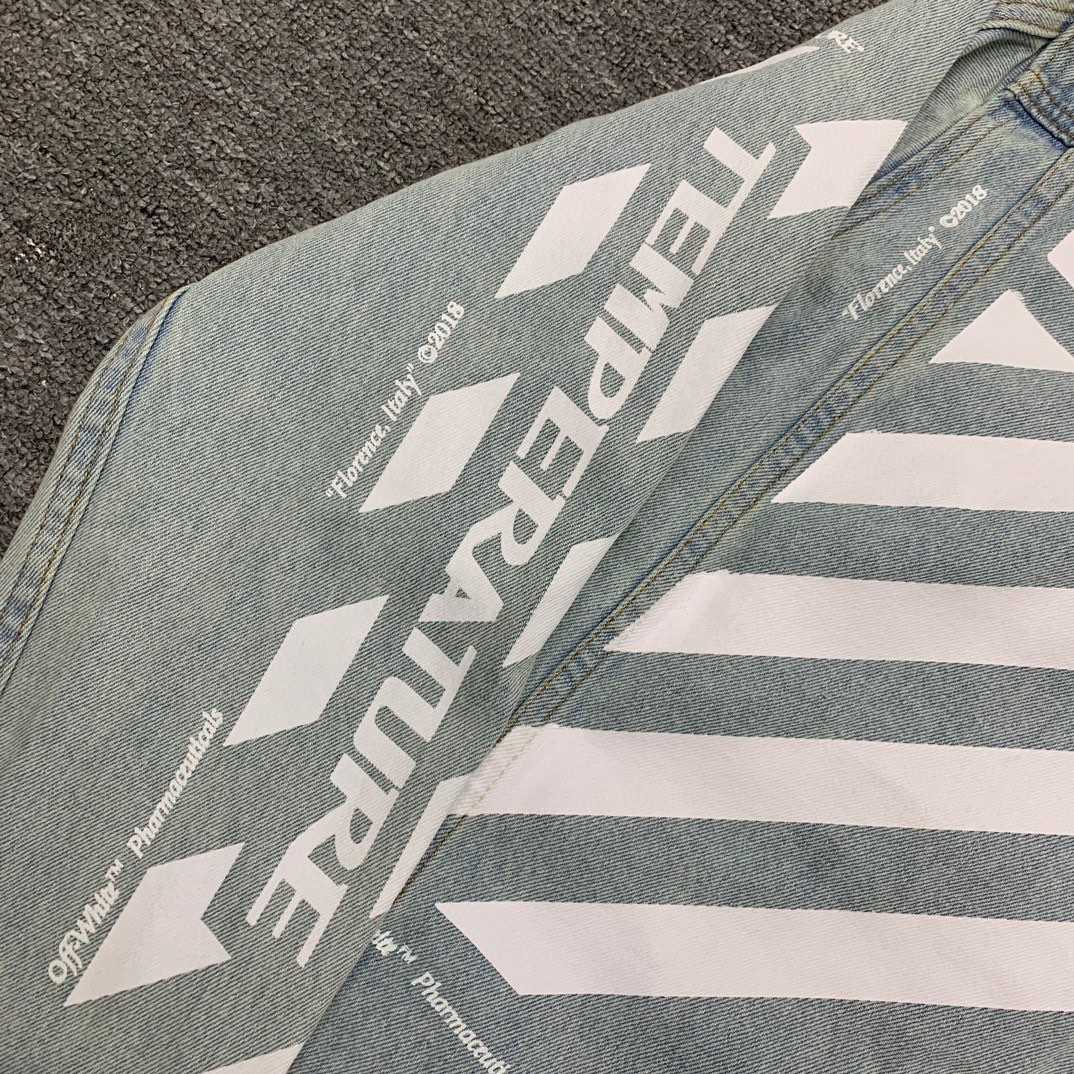 Off-White Denim Oversized Denim Temperature Jacket - FashionPlug