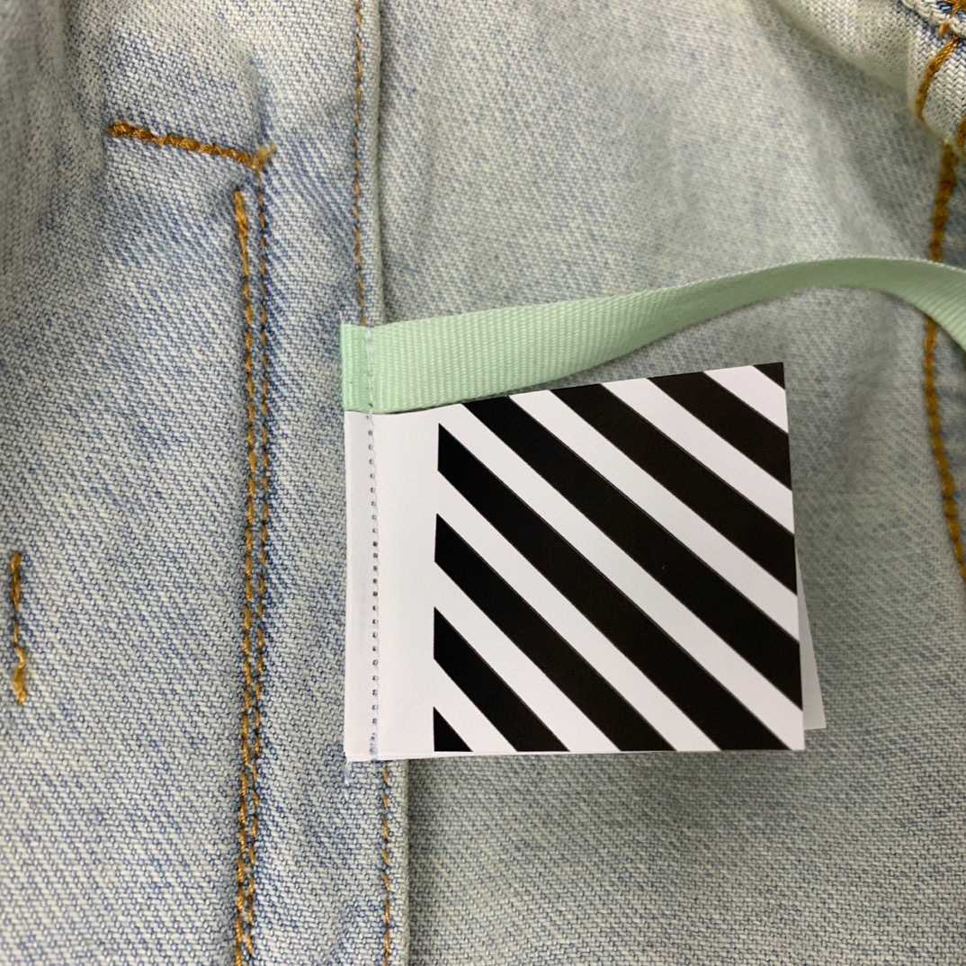 Off-White Denim Oversized Denim Temperature Jacket - FashionPlug