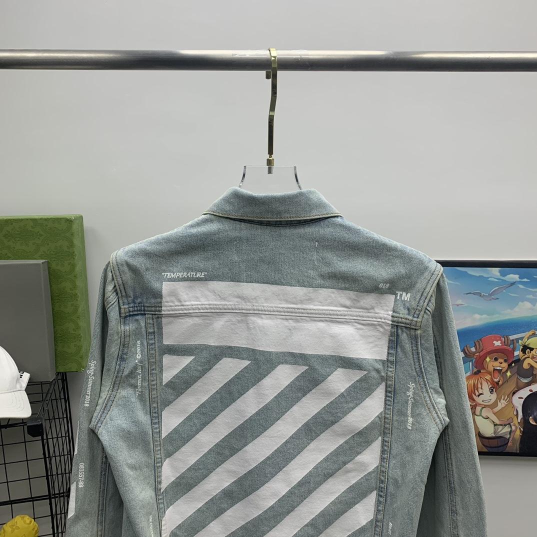 Off-White Denim Oversized Denim Temperature Jacket - FashionPlug