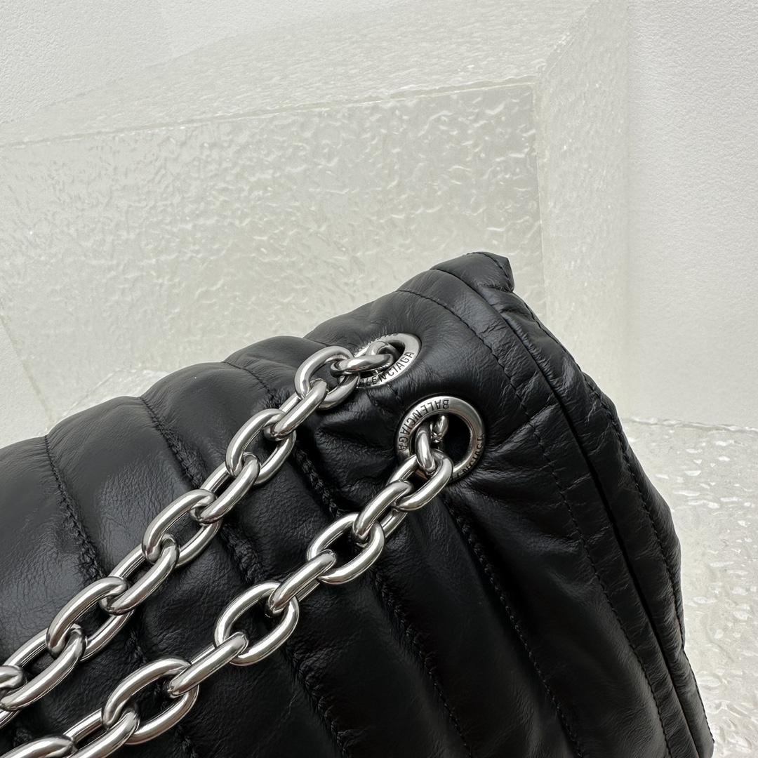 Balenciaga Monaco Large Chain Bag In Black (43.5x32x13cm) - FashionPlug