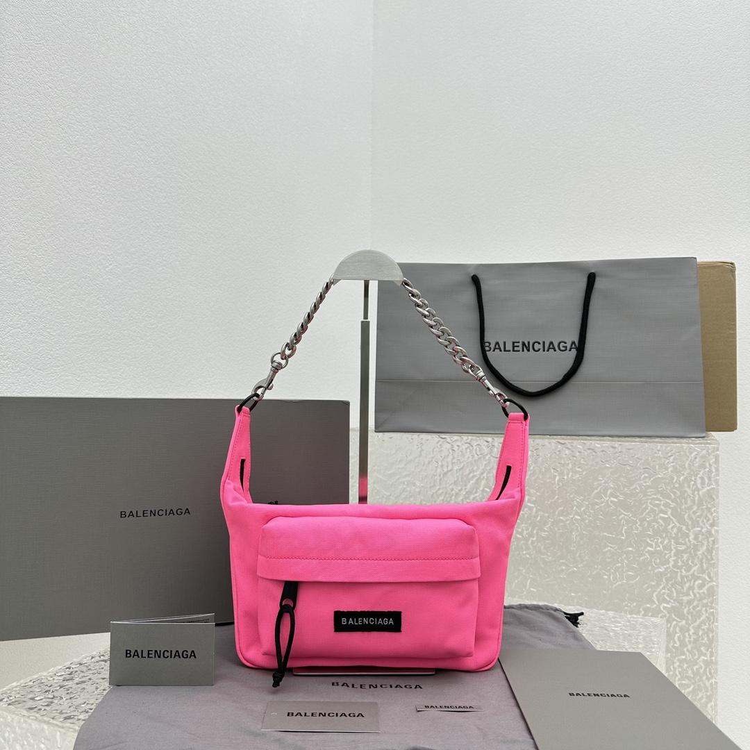 Balenciaga Raver Medium Bag With Chain In Neon Pink - FashionPlug