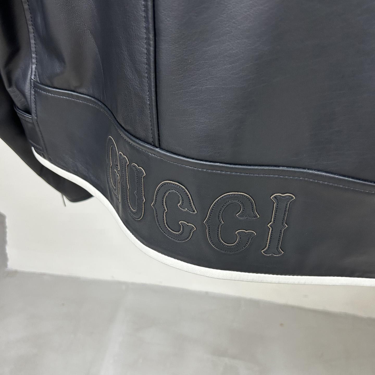 Gucci Leather Jacket - FashionPlug