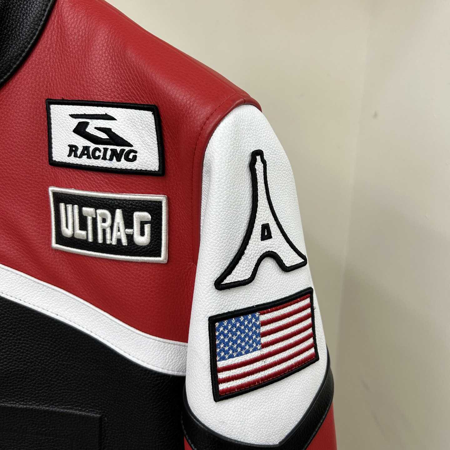 Givenchy Red 4g Motif Biker Jacket - FashionPlug