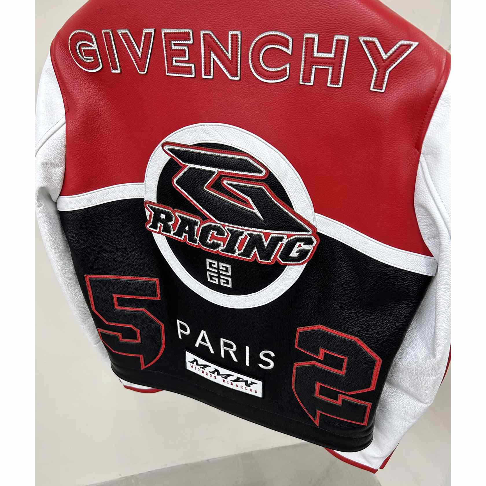 Givenchy Red 4g Motif Biker Jacket - FashionPlug