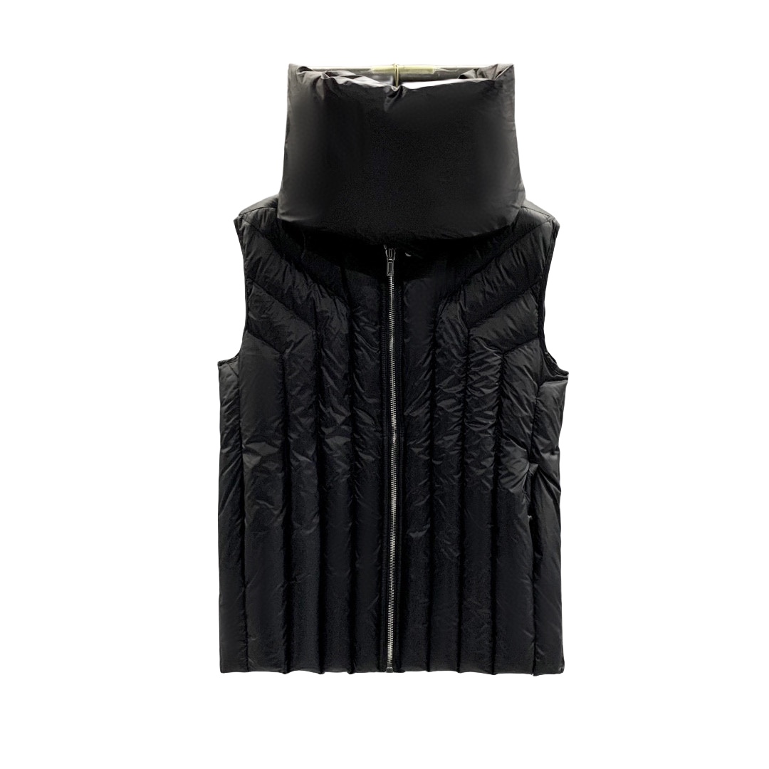 Rick Owens Black Quilted Down Vest - FashionPlug
