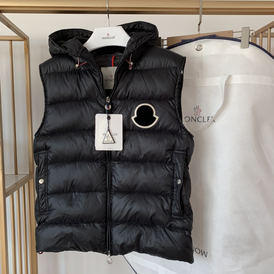 Moncler Black Vanoise Hooded Gilet - FashionPlug
