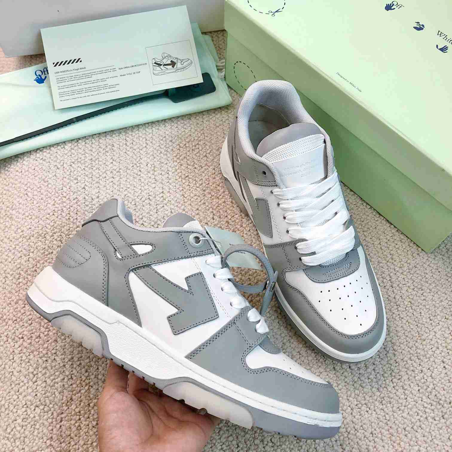 Off White Out Of Office Leather Sneakers - FashionPlug