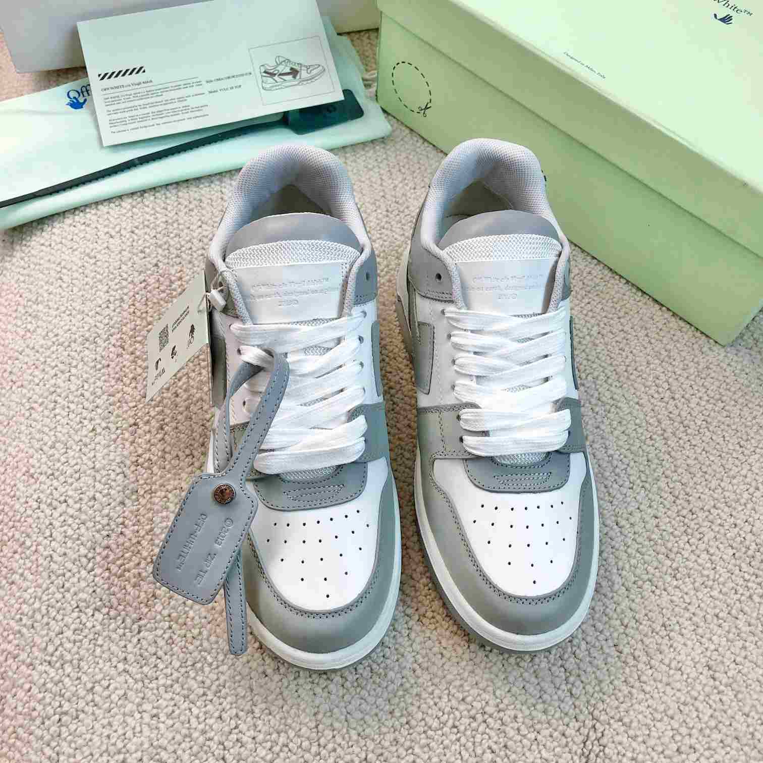 Off White Out Of Office Leather Sneakers - FashionPlug