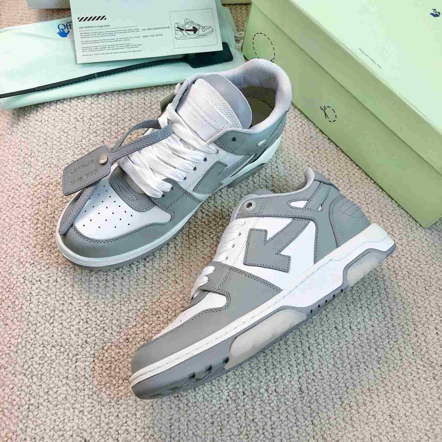 Off White Out Of Office Leather Sneakers - FashionPlug